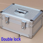 Didelė aliuminio lydinio užrakinama pinigų ir dokumentų laikymo dėžė