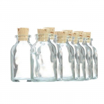 50 mini bouteilles en verre 6 cm avec bouchon li&egrave;ge skaidri