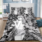 Trileris Manga Antklodės užvalkalas Pagalvės užvalkalas Patalynės komplektas Berniukas Junji Ito Tomie Mergaitės Miegamojo Dekoracija Vaikų Dovana Viengulis Dvigulis Didelis Dydis EU Twin(135x200cm)