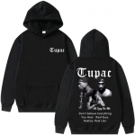 Kar&scaron;tas i&scaron;pardavimas Raperis Tupac 2pac Shakur All Eyez on Me Hoody Vyrams Moterims Hip Hop Mada Vintage Megztiniai Vyri&scaron;ki Oversized Hoody M black