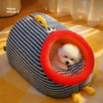 Uždengta Nuimama Urvo Lova, Jauki Augintinio Lova, Mažos Lovos Pliu&scaron;inis Namelis Kupolas su Nuimama Plaunama Pagalvėle ir Neslystančiu Dugnu Mažiems One Size