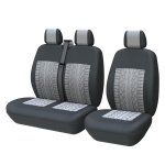 1 + 2 automobilio sėdynės užvalkalas dryžuotas Iveco Daily, skirtas 2 + 1 Ford Transit, skirtas Sprinter 02, skirtas Opel Vivaro juoda