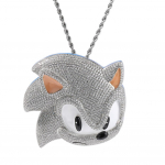 Personalizuotas &scaron;viečiantis Sonic animacinis pakabukas ant kaklo, vyri&scaron;kas gatvės stiliaus varinis deimantais inkrustuotas mielas kaklo papuoalas, vienas vienetas siunčiamas kitų vardu.