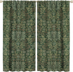 Bohemijos meno užtemdančios langų užuolaidos  William Morris originalus dizainas Žaliasis sodas Vintažinės užuolaidos  svetainei, miegamajam 21(W 100*150 Grommet Top 1pcs