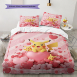 Mėgstantiems Pokemonus Patalynės Antklodės Komplektas Antklodės Užvalkalas Pagalvės Užvalkalas Namų Dekoras Gimtadienio Dovana (1 * antklodės užvalkalas + 2 * pagalvės užvalkalai, be &scaron;erdies) 135x200cm