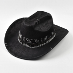 Nauja Punk stiliaus Vakarų kauboji&scaron;ka skrybėlė moterims, vyrams, vintage, su didele briauna, kaubojieti&scaron;ka, džiazo, &scaron;ventėms, vakarėliams, Cosplay skrybėlė Can Be Adjusted juoda