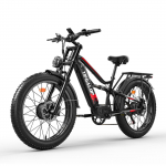 1500W galingas elektrinis dviratis, didžiausias greitis 60 km/h TIFGALOP ES7pro 26 colių storos padangos Visureigis dvigubas variklis Suaugusiųjų elektrinis dviratis 1500W52V21AH-W-t*