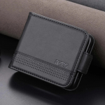 Prabangus verslo stiliaus retro odos pojūčio odinis telefono dėklas, skirtas Samsung Galaxy Z Flip 7 6 5 4 3, su kortelės laikikliu, apsaugantis nuo kritimo Galaxy Z Flip5 juoda