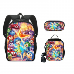 Inside Out 2 Mokyklinė kuprinė Vaikams Didelės talpos Dvigubo dirželio krep&scaron;ys Su pamink&scaron;tintais peties dirželiais Animacinio personažo spaudinys 3-piece set backpack, tote bag, pencil case