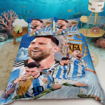 Antklodės užvalkalas Žaidimo rinkinys Lionelem Messi, Antklodės užvalkalo rinkinys Futbolo žvaigždė, Dvigubo dydžio antklodės užvalkalo rinkinys dekoravimui EU Single 135*200cm/53x79in 3pcs