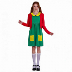 Meksikos komedijos personažo Chilindrina Cosplay kostiumas Helovino Kalėdų karnavalo apranga XXXL blue