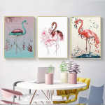 Berėmio paprastas drobės tapyba Eleganti&scaron;kas flamingo natūralus sienų paveikslas Namų dekoras Svetainės menas style1 size21cmx30cm