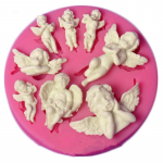 Silikoninės formos Angel Baby Pink &scaron;okoladinės saldainių formelės Fondant tortų dekoravimo įrankiai Kepimo formelės rožinė