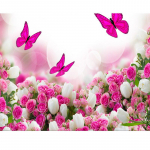 Deimantų siuvinėjimo tapyba I&scaron;skirtinis mozaikinių gėlių ir drugelių dygsnis Namų dekoras 20X30CM