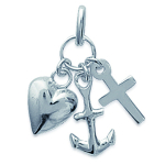 Les Tr&eacute;sors De Lily [B9905] - Pendentif Argent 'Cl&eacute;s du bonheur' argent&eacute; - 20x10 mm sidabras