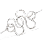 Les Tr&eacute;sors De Lily [H2649] - Bracelet Argent 'Chor&eacute;graphie' argent&eacute; (rhodi&eacute;) - 35x25 mm