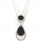 Les Tr&eacute;sors De Lily [N0790] - Collier Cr&eacute;ateur 'Scarlett' noir argent&eacute; juoda