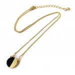 Les Tr&eacute;sors De Lily [N8188] - Collier Cr&eacute;ateur 'Cl&eacute;opatra' noir dor&eacute; auksas