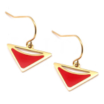 Les Tr&eacute;sors De Lily [Q1018] - Boucles cr&eacute;ateur acier 'Boho' rouge dor&eacute; - 18x10 mm raudona
