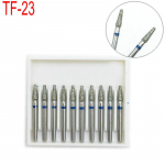 10 vnt Dental Diamond Dia-burs poliravimo i&scaron;lyginamasis balinimo įrankis, vidutinis FG 1,6 mm, skirtas didelės spartos rankiniam įrankiui TF-23