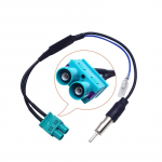 Dvigubas FAKRA RF radijo antenos adapteris su stiprintuvu, skirtas RNS510/RCD510/310/Golf