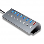 Daugiafunkcis 8 prievadų USB &scaron;akotuvas USB i&scaron;plėtimo keitiklis su 7 USB3.0 i&scaron;plėtimo prievadais, 1 įkrovimas