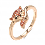 Kinel Rose Gold spalvos lapės žiedai moterims 7