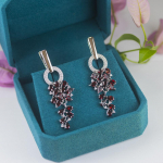 Prabangūs natūralūs granato kabantys auskarai, 925 sterlingų sidabro 8,1 ct brangakmeniai, puikūs papuo&scaron;alai moterims, žmonai, dovana, eleganti&scaron;ka, kar&scaron;ta