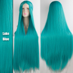 Sintetinis kar&scaron;čiui atsparus ilgas tiesus vidurinės dalies kostiumas &bdquo;Cosplay&ldquo; plaukams 100 cm daugiaspalvis perukas vakarėliui