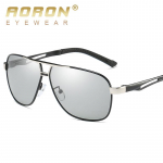 AORON metalinio rėmelio fotochrominiai poliarizuoti akiniai nuo saulės, spalvos pakitusios spalvos akiniai nuo akinimo UV400 akiniai vairavimo akiniai Leather Glasses Case
