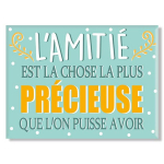 Les Tr&eacute;sors De Lily [A3370] - Magnet c&eacute;ramique 'l'Amiti&eacute; est la chose la plus Pr&eacute;cieuse que l'on puisse avoir' bleu - 8x6 cm mėlyna