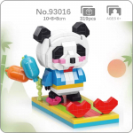 93016 Gyvūnų Pasaulis Panda &Scaron;irdies Balionas Mobiliojo Telefono Stovas Modelis Mini deimantiniai kaladėlės Plytos statybinis žaislas vaikams be dėžutės