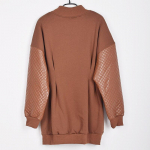 XITAO Loose Fashion Paprastas kratinys, klostuotas megztinis LDD2232