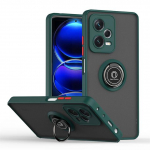 Dėklas Xiaomi Redmi Note 12 Pro 5G, metalinis žiedas, magnetinis laikiklis, &scaron;arvuotas dėklas Redmi Note 12 Pro + Plus, atraminis galinis dangtelis Note 12 Pro Plus 5G tamsiai žalia spalva