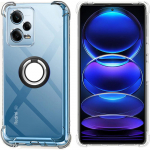 Skaidrus smūgiams atsparus pir&scaron;to žiedo laikiklis telefono dėklas, skirtas Redmi Note 12s 12 Pro Plus 12 Turbo 12c 12T Pro mink&scaron;to silikono galinio dangtelio dėklai RM Note 12 Pro Speed raudona