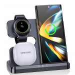 15 W 3 viename belaidžio įkroviklio stovo greito įkrovimo doko stotelė, skirta Samsung Z Fold 4 3 S21 Galaxy Watch 5 5 Pro 4 3 Active 2 Buds