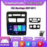 9 colių Android automobilio radijas, skirtas KIA Sportage 2007&ndash;2011 daugialypės terpės grotuvui DVD garsiakalbiai galvos blokas Garsas WIFI 1+16 GB