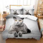 3D skaitmeninis spausdintas patalynės komplektas Pet Cat serijos antklodės užvalkalas ir pagalvės užvalkalas 2/3 mikropluo&scaron;to audinio gabalėlių namų dekoravimui AU Single 140x210cm