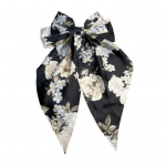 Hair Barrette Moteri&scaron;kas didelis lankas plaukų segtukas Dviejų sluoksnių gėlių spaudos dėmių lankelis Barrette arklio uodegos segtukas Plaukų formavimo įrankis Plaukų priedai juoda