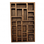 Miniatiūrinė niekučių lentyna medinė vinatge kelių skyrių Lygus be Thonry Edge Playhouse žaislas juodmedis