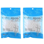 Baltas vienkartinis i&scaron;manaus mai&scaron;elio tipo dantų siūlas 8,5 x 2,5 cm G7179, 100 vnt., 2 vnt.