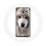 Coque pour Samsung Galaxy J3 Samoy&egrave;de Gris Race de chiens
