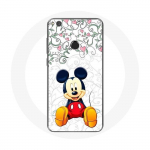 Coque pour Huawei P8 Lite 2017 Mickey Mouse Fleurs C&oelig;urs