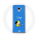 Coque pour Samsung Galaxy J6 2018 Bangtan BTS BT21 Chimmy Jimin Fond Bleu