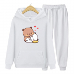 Bubu ir Dudu Džemperis &Scaron;irdelė Meilė Moteri&scaron;kas Džemperių Komplektas Estetinis Grafinis Kawaii Burbulinės Arbatos Džemperiai Anime Džemperiai Džemperių Komplektas S