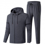 Vyri&scaron;ki sportiniai kostiumai Rinkiniai Vyri&scaron;ka mada Sportinės aprangos rinkinys Pavasario Rudens Drabužiai Kostiumai Striukė + Kelnės Kokybė Didelis Dydis L -8xl XXXXXL tamsiai pilka spalva