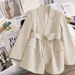 Naujas &bdquo;Green Blazer Jacket&ldquo; moteri&scaron;kas plonas liemens paltas XL dramblio kaulas