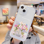 Mink&scaron;tas mielas gėlių dėklas, skirtas iPhone 11 dėklas, skirtas iPhone 13 15 12 14 Pro Max XS X XR 7 8 SE smūgiams atsparus skaidrus estetinis dangtelis 7 8 SE 2020 SE 2022