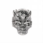 Retro punk vyrų žiedas demonas skeletas hip-hop roko lokomotyvo žiedas titano plieno lydinys senovinis sidabro spalvos žiedas moteri&scaron;kas papuo&scaron;alas resizable
