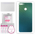 apgo Protective Skin Sticker for the back compatible with Huawei Y9 (2018), Wrap Film, Foil, Vinyl - Pattern Carbon Chameleon CAKA1